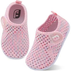 imageJOINFREE Baby Toddler Water Shoes Boys Girls Sandals Barefoot Kids Breathable Sneakers Shoes for Walking RunningMesh Multi Pink