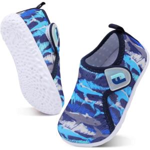 imageJOINFREE Baby Toddler Water Shoes Boys Girls Sandals Barefoot Kids Breathable Sneakers Shoes for Walking RunningMulti Shark