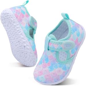 imageJOINFREE Baby Toddler Water Shoes Boys Girls Sandals Barefoot Kids Breathable Sneakers Shoes for Walking RunningPinkBlue Scale