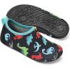 imageJOINFREE Kids Boys and Girls Swim Water Shoes Toddler Quick Dry Aqua Socks Barefoot Skin Shoes for Beach SportsBlue Multidinosaur