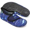 imageJOINFREE Kids Boys and Girls Swim Water Shoes Toddler Quick Dry Aqua Socks Barefoot Skin Shoes for Beach SportsBluegreen Shark