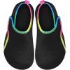 imageJOINFREE Kids Boys and Girls Swim Water Shoes Toddler Quick Dry Aqua Socks Barefoot Skin Shoes for Beach SportsColorful Black