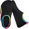 imageJOINFREE Kids Boys and Girls Swim Water Shoes Toddler Quick Dry Aqua Socks Barefoot Skin Shoes for Beach SportsColorful Black