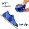imageJOINFREE Kids Boys and Girls Swim Water Shoes Toddler Quick Dry Aqua Socks Barefoot Skin Shoes for Beach SportsEasy Shark Blue