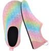 imageJOINFREE Kids Boys and Girls Swim Water Shoes Toddler Quick Dry Aqua Socks Barefoot Skin Shoes for Beach SportsPinkblue Scale