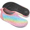 imageJOINFREE Kids Boys and Girls Swim Water Shoes Toddler Quick Dry Aqua Socks Barefoot Skin Shoes for Beach SportsPinkblue Scale