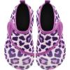 imageJOINFREE Kids Boys and Girls Swim Water Shoes Toddler Quick Dry Aqua Socks Barefoot Skin Shoes for Beach SportsPurple Leopard