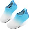 imageJOINFREE Kids Boys and Girls Swim Water Shoes Toddler Quick Dry Aqua Socks Barefoot Skin Shoes for Beach SportsWihteblue
