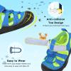 imageJOINFREE Toddler Boys Girls Water Shoes Breathable Qucik Dry Sport Beach Sandals Lightweight Barefoot FlexibleBluegreen