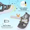 imageJOINFREE Toddler Boys Girls Water Shoes Breathable Qucik Dry Sport Beach Sandals Lightweight Barefoot FlexibleGrey