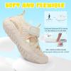 imageJOINFREE Toddler Boys Girls Water Shoes Breathable Qucik Dry Sport Beach Sandals Lightweight Barefoot FlexibleMesh Beige