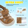 imageJOINFREE Toddler Boys Girls Water Shoes Breathable Qucik Dry Sport Beach Sandals Lightweight Barefoot FlexibleMesh Brown