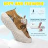 imageJOINFREE Toddler Boys Girls Water Shoes Breathable Qucik Dry Sport Beach Sandals Lightweight Barefoot FlexibleMesh Brown
