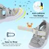 imageJOINFREE Toddler Boys Girls Water Shoes Breathable Qucik Dry Sport Beach Sandals Lightweight Barefoot FlexibleMesh Grey