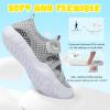 imageJOINFREE Toddler Boys Girls Water Shoes Breathable Qucik Dry Sport Beach Sandals Lightweight Barefoot FlexibleMesh Grey