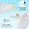 imageJOINFREE Toddler Boys Girls Water Shoes Breathable Qucik Dry Sport Beach Sandals Lightweight Barefoot FlexibleWhite