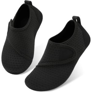 imageJOINFREE Kids Boys and Girls Swim Water Shoes Toddler Quick Dry Aqua Socks Barefoot Skin Shoes for Beach SportsAblack