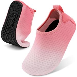 imageJOINFREE Kids Boys and Girls Swim Water Shoes Toddler Quick Dry Aqua Socks Barefoot Skin Shoes for Beach SportsGradient Pink