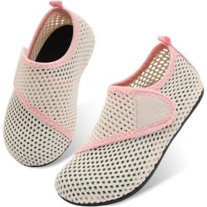 imageJOINFREE Kids Boys and Girls Swim Water Shoes Toddler Quick Dry Aqua Socks Barefoot Skin Shoes for Beach SportsM Beige