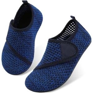 imageJOINFREE Kids Boys and Girls Swim Water Shoes Toddler Quick Dry Aqua Socks Barefoot Skin Shoes for Beach SportsM Blueblack