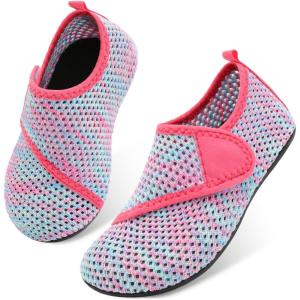 imageJOINFREE Kids Boys and Girls Swim Water Shoes Toddler Quick Dry Aqua Socks Barefoot Skin Shoes for Beach SportsM Colorpinkblue