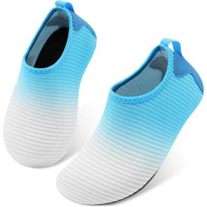 imageJOINFREE Kids Boys and Girls Swim Water Shoes Toddler Quick Dry Aqua Socks Barefoot Skin Shoes for Beach SportsWihteblue