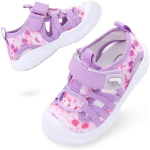 imageJOINFREE Toddler Boys Girls Water Shoes Breathable Qucik Dry Sport Beach Sandals Lightweight Barefoot FlexibleDye Purple