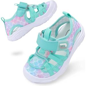 imageJOINFREE Toddler Boys Girls Water Shoes Breathable Qucik Dry Sport Beach Sandals Lightweight Barefoot FlexibleGreen Scale
