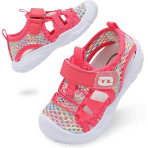 imageJOINFREE Toddler Boys Girls Water Shoes Breathable Qucik Dry Sport Beach Sandals Lightweight Barefoot FlexibleMesh Colorpink