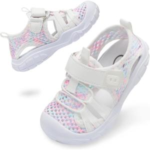 imageJOINFREE Toddler Boys Girls Water Shoes Breathable Qucik Dry Sport Beach Sandals Lightweight Barefoot FlexibleMesh Colorwhite