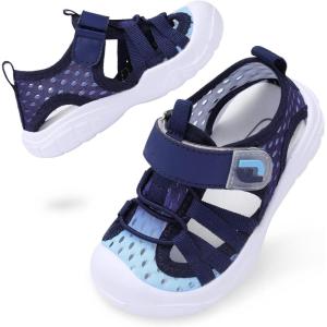 imageJOINFREE Toddler Boys Girls Water Shoes Breathable Qucik Dry Sport Beach Sandals Lightweight Barefoot FlexibleNavy Blue
