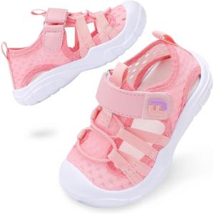 imageJOINFREE Toddler Boys Girls Water Shoes Breathable Qucik Dry Sport Beach Sandals Lightweight Barefoot FlexiblePink