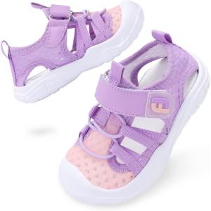 imageJOINFREE Toddler Boys Girls Water Shoes Breathable Qucik Dry Sport Beach Sandals Lightweight Barefoot FlexiblePink Purple