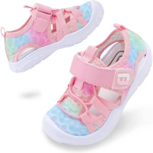 imageJOINFREE Toddler Boys Girls Water Shoes Breathable Qucik Dry Sport Beach Sandals Lightweight Barefoot FlexiblePinkblue Scale