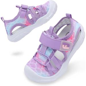 imageJOINFREE Toddler Boys Girls Water Shoes Breathable Qucik Dry Sport Beach Sandals Lightweight Barefoot FlexiblePurple Scale
