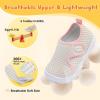 imageJOINFREE Toddler Boys Girls Barefoot Shoes Breathable Kids Sneakers Lightweight Walking Shoes Slip On Tennie Shoes Protect Toes School ShoesBeigepink
