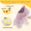imageJOINFREE Toddler Boys Girls Barefoot Shoes Breathable Kids Sneakers Lightweight Walking Shoes Slip On Tennie Shoes Protect Toes School ShoesColorfulpink