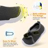 imageJOINFREE Toddler Boys Girls Barefoot Shoes Breathable Kids Sneakers Lightweight Walking Shoes Slip On Tennie Shoes Protect Toes School ShoesDarkgrey