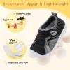 imageJOINFREE Toddler Boys Girls Barefoot Shoes Breathable Kids Sneakers Lightweight Walking Shoes Slip On Tennie Shoes Protect Toes School ShoesGreyblack