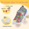 imageJOINFREE Toddler Boys Girls Barefoot Shoes Breathable Kids Sneakers Lightweight Walking Shoes Slip On Tennie Shoes Protect Toes School ShoesGreydinosaur