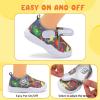 imageJOINFREE Toddler Boys Girls Barefoot Shoes Breathable Kids Sneakers Lightweight Walking Shoes Slip On Tennie Shoes Protect Toes School ShoesGreydinosaur