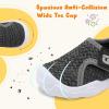 imageJOINFREE Toddler Boys Girls Barefoot Shoes Breathable Kids Sneakers Lightweight Walking Shoes Slip On Tennie Shoes Protect Toes School ShoesLightgreyblack