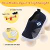 imageJOINFREE Toddler Boys Girls Barefoot Shoes Breathable Kids Sneakers Lightweight Walking Shoes Slip On Tennie Shoes Protect Toes School ShoesNavyblue