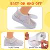 imageJOINFREE Toddler Boys Girls Barefoot Shoes Breathable Kids Sneakers Lightweight Walking Shoes Slip On Tennie Shoes Protect Toes School ShoesWhitepink