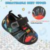 imageJOINFREE Toddler Sandals Boys Girls Breathable Closed Toe Water Beach Sandals Kids Wide Barefoot Summer Water Shoes Baby Walking SneakersBlackdinosaur