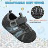 imageJOINFREE Toddler Sandals Boys Girls Breathable Closed Toe Water Beach Sandals Kids Wide Barefoot Summer Water Shoes Baby Walking SneakersBlackgrey