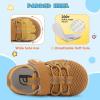 imageJOINFREE Toddler Sandals Boys Girls Breathable Closed Toe Water Beach Sandals Kids Wide Barefoot Summer Water Shoes Baby Walking SneakersBrown