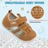 imageJOINFREE Toddler Sandals Boys Girls Breathable Closed Toe Water Beach Sandals Kids Wide Barefoot Summer Water Shoes Baby Walking SneakersBrown