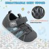 imageJOINFREE Toddler Sandals Boys Girls Breathable Closed Toe Water Beach Sandals Kids Wide Barefoot Summer Water Shoes Baby Walking SneakersDarkgrey