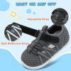 imageJOINFREE Toddler Sandals Boys Girls Breathable Closed Toe Water Beach Sandals Kids Wide Barefoot Summer Water Shoes Baby Walking SneakersDarkgrey